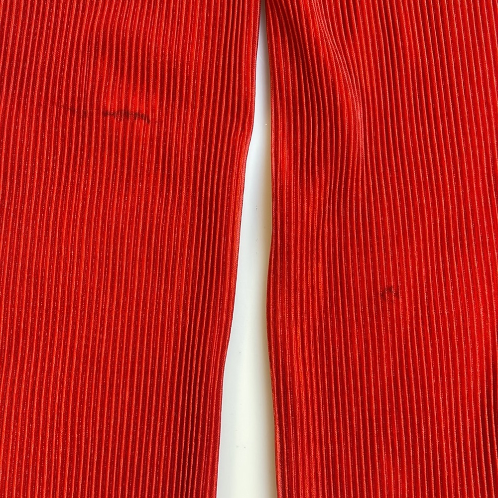 Other Stories Paris Atelier Women Red Ribbed Wide Leg Pants View 5